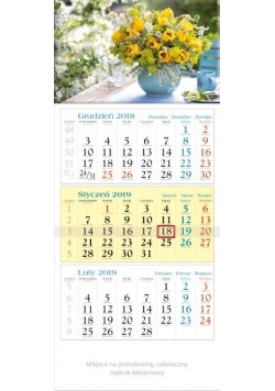 Kalendarz 2019 Trójdzielny Bukiet KT16