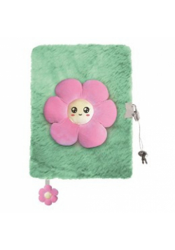 Pamiętnik A5 Włochacz z kłódką 3D My Little Rriend Pink Flower 96 k.
