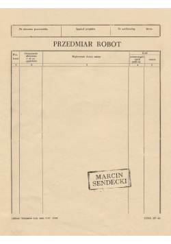 Przedmiar robót