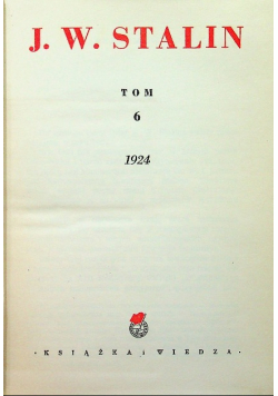 Stalin Dzieła Tom 6