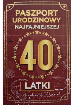 Karnet Urodziny 40 Nowy paszport damskie