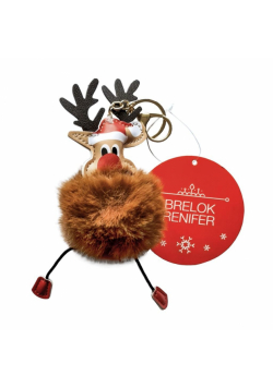 Brelok renifer w czapce