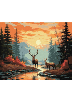 Malowanie po numerach - Elegancki jeleń 40x50cm