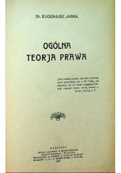 Ogólna Teorja Prawa 1920 r.