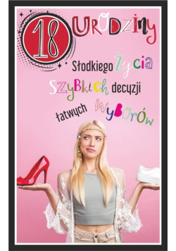 Kartka okolicznościowa Urodziny 18 dziewczyna