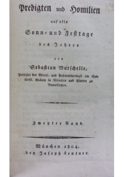 Mutschelle predigten,1804r.