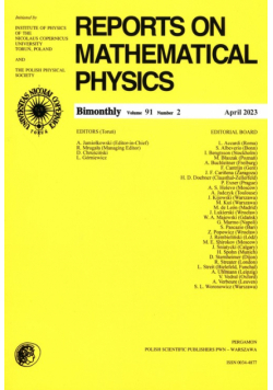 Reports on Mathematical Physics  91/2/2023Eksport