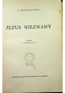 Jezus nieznany 1937 r.