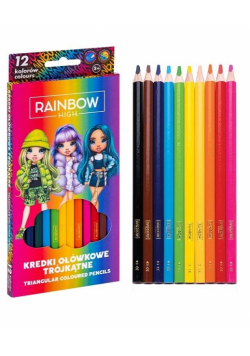 Kredki ołówkowe trójkątne Rainbow High 12kol ASTRA