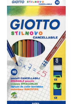 Giotto Kredki Stilnovo + gumka + temperówka