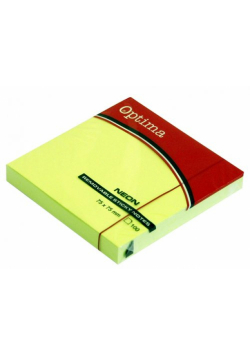 Karteczki samoprzylepne 75x75 mm zieleń Optima