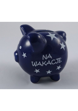Skarbonka świnka z grafiką gwiazdek - Na wakacje