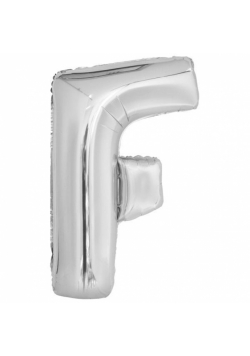 Balon foliowy litera F srebrna 54,5x86cm