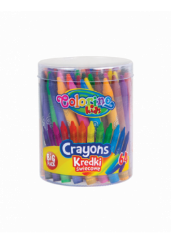 Kredki świecowe Colorino Kids 64 kolory wiaderko
