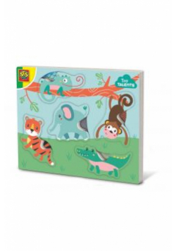 Puzzle drewniane ze zwierzętami do dotykania