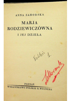 Marja Rodziewiczówna i jej dzieła 1931 r.
