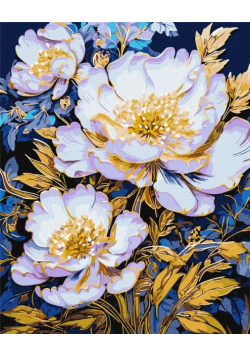 Malowanie po numerach - Eleganckie kwiaty 40x50cm