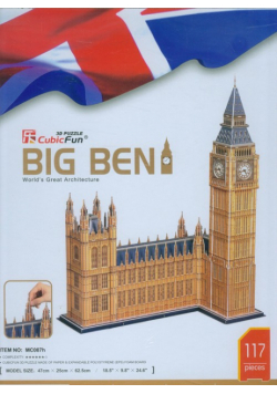 Puzzle 3D Zegar Big Ben duży zestaw