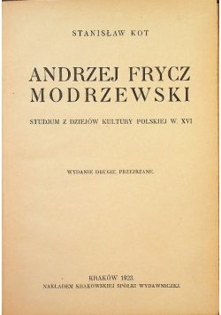 Andrzej Frycz Modrzewski 1923 r.