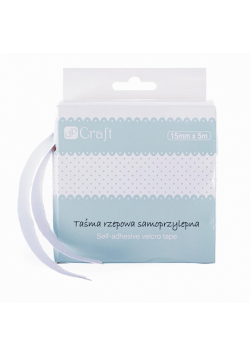 Taśma rzepowa samoprzylepna biała 15mm x 5m