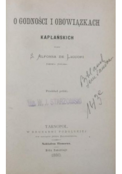 O godności i obowiązkach kapłańskich 1880 r.