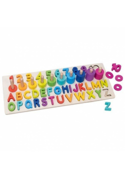 Drewniane puzzle alfanumeryczne