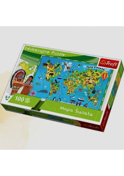 Puzzle edukacyjne 100 Mapa świata