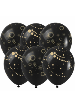 Balony okazjonalne ze złotym nadrukiem 6szt