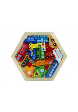 Drewniane puzzle Pojazdy 15el