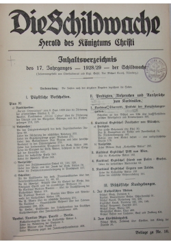 Die Schildwache, Des.17, 1928/1929r.