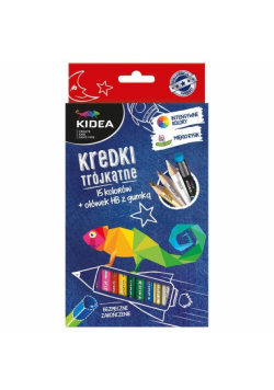 Kredki Kidea trójkątne 15 kolorów z ołówkiem