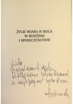 Życie wiarą w Boga w rodzinie i społeczeństwie