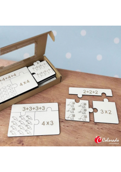 Puzzle matematyczne mnożenia a dodawanie