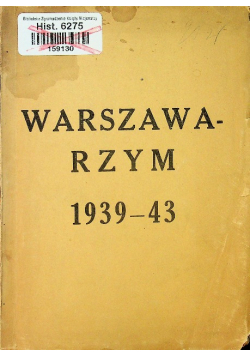 Warszawa Rzym 1939 - 43 1943 r.