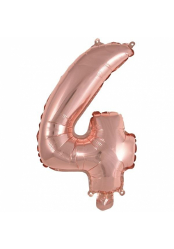Balon foliowy mini cyfra 4 różowe złoto 32x40cm