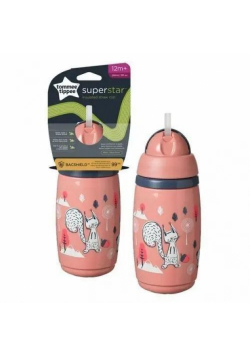 Bidon ze słomką 266ml różowy