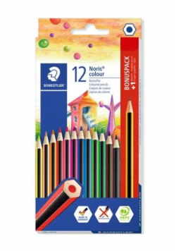 Kredki Noris 12 kolorów + ołówek HB Staedtler