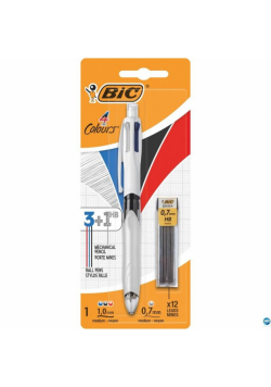 Długopis 4 Colours + wkłady 12szt BIC