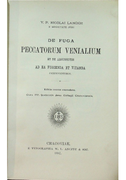 De Fuga Peccatorum Venialium 1897 r