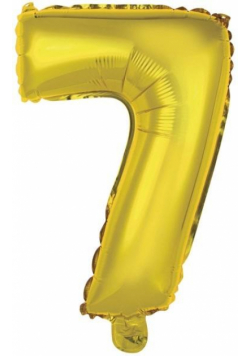 Balon foliowy mini cyfra 7 złota 30x40cm