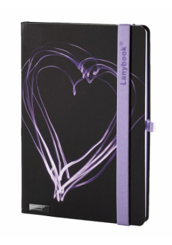 Notes A6 Lanybook Night Light w linie czarno-fioletowy