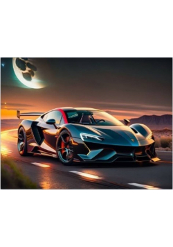 Diamentowa mozaika Ferrari nocą  NO-1009416
