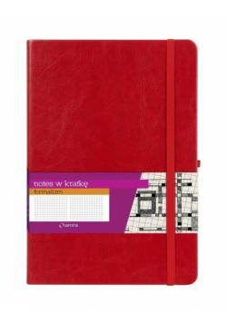 Notes A5 z gumką Formalizm w kratkę czerwony