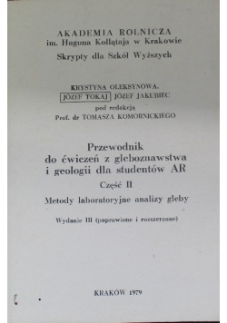 Przewodnik do ćwiczeń z gleboznawstwa i geologii