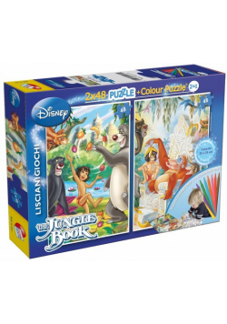 Puzzle dwustronne Księga Dżungli 2 w 1 48