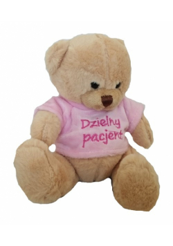 Miś dzielny pacjent 14 cm różowy
