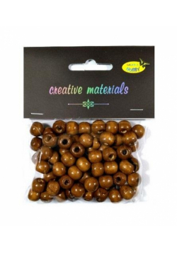 Koraliki drewniane brąz 10mm 25g