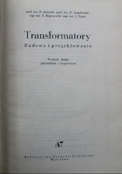 Transformatory Budowa i projektowanie
