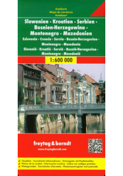 Słowenia Chorwacja Serbia Bośnia i Hercegowina mapa drogowa 1:600 000, Freytag&berndt