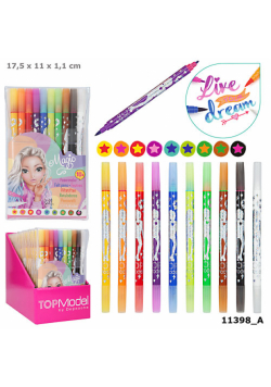 Flamastry magiczne dwustronne TOP Model 11398A 10 kolorów